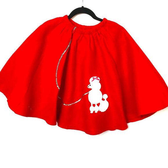 1950’s Style Red Poodle Skirt Felt New Old Stock - Picture 1 of 5